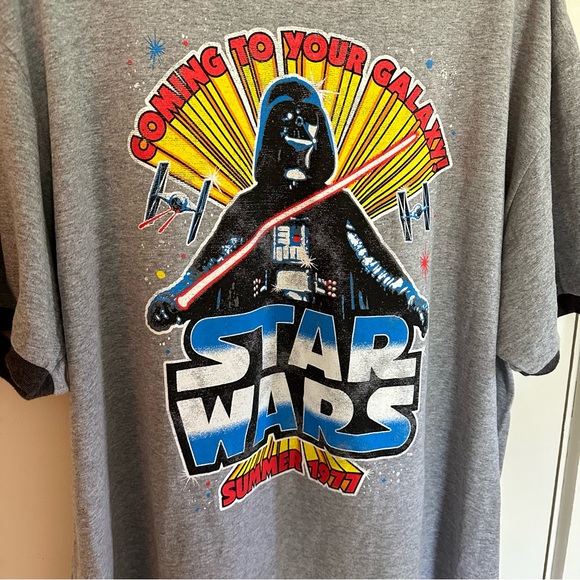 Star Wars Disney NWT Darth Vader Graphic Ringer T-Shirt Size 2XL - Picture 8 of 8